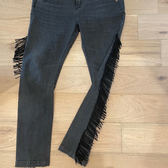 NWT Black Fringe Western Jeans - Picture 2 of 3